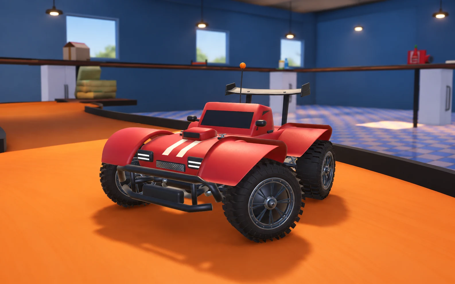 Afterburn promotional portrait in the workshop level
